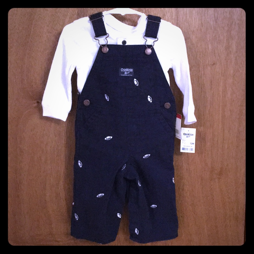 OshKosh 12m outfit - overalls and shirt